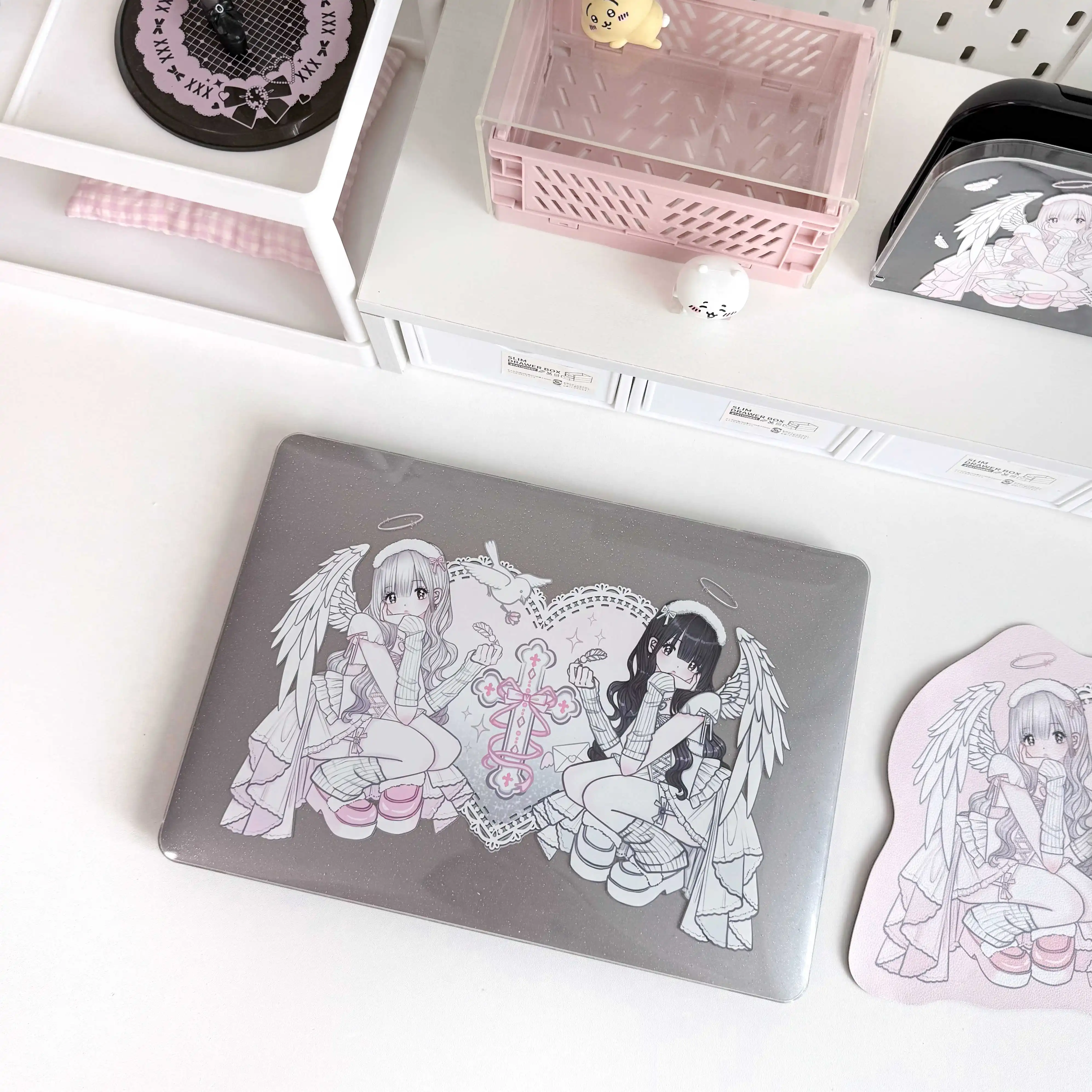 Angel Girl Glitter Case For Macbook Neo 13 2026 Air 15 M4 M3 Hard Case For Mac Book Pro 14 M1 M2 M5 14 16 Sleeve Accessories Y2K