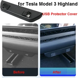 Per Tesla nuovo modello 3 + Highland 2024 presa d'aria posteriore copertura protettiva USB TPE rete antipolvere protettiva Anti blocco accessori Auto