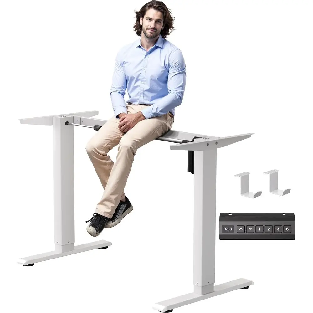 Ergonomic Electric Standing Desk with Memory Controller, Up to 47.2 Height, White