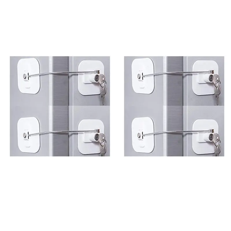 wott-verrou-de-refrigerateur-mini-verrou-de-refrigerateur-avec-cle-pour-adultes-verrou-pour-refrigerateur-porte-d'armoire-blanc-lot-de-4
