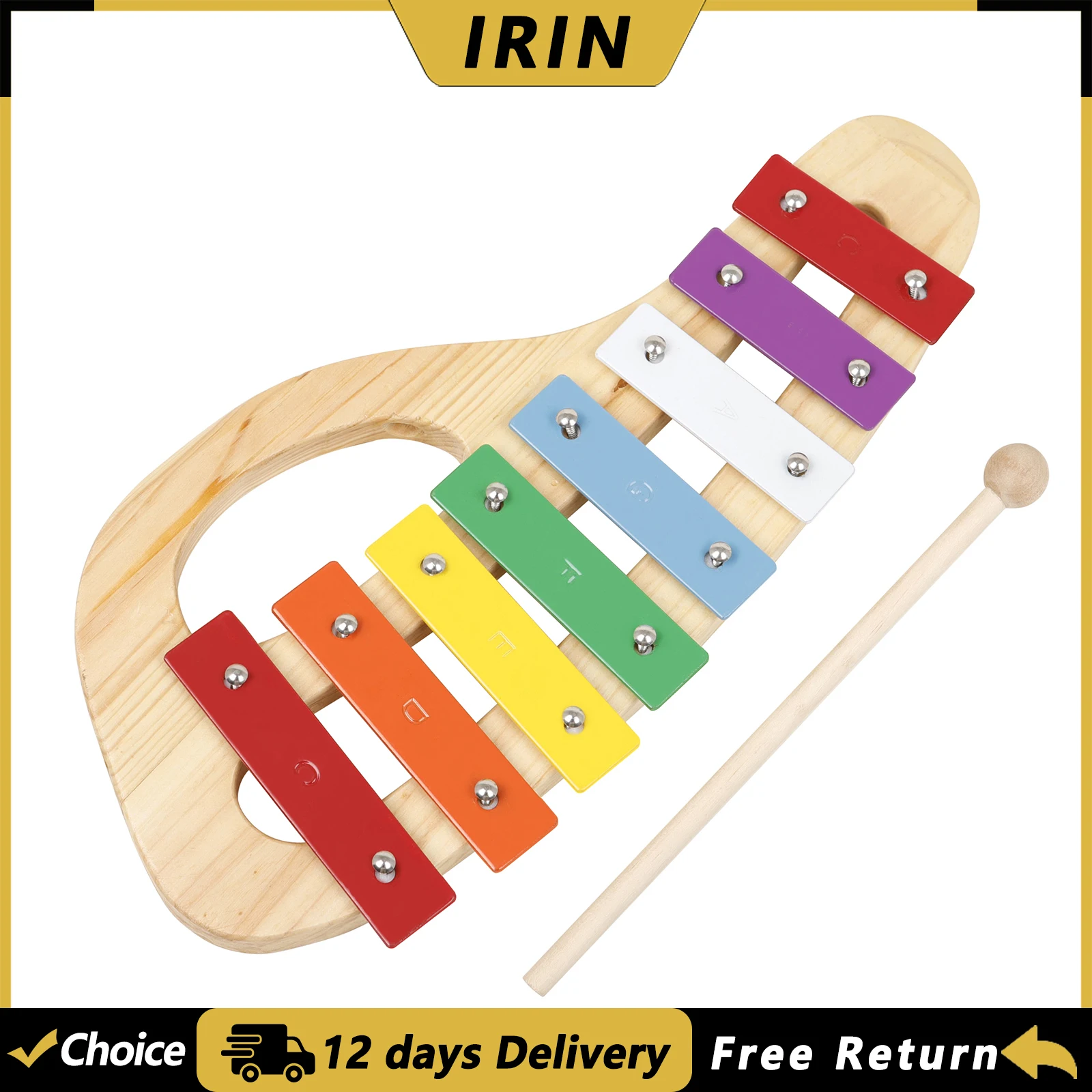 Musical Instrument Xylophone - IRIN 8-Tone Xylophone Hand-Knocking Xylophone Orff