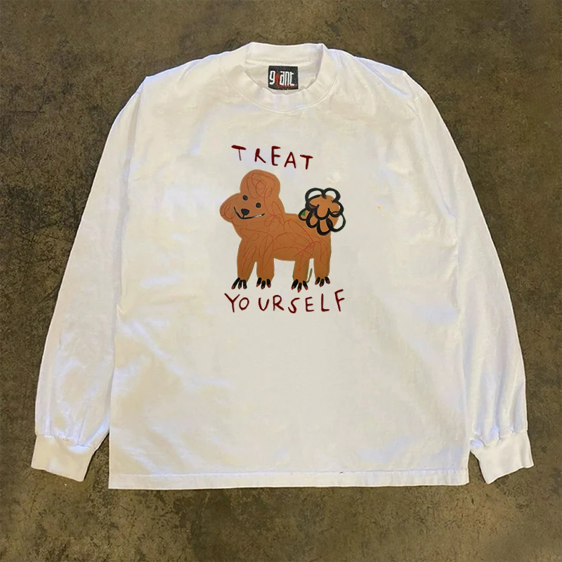 Heavyweight 310gsm Pure Cotton Long Sleeve T-Shirt American Retro Oversize Streetwear Versatile Comfortable Autumn Fashion Top