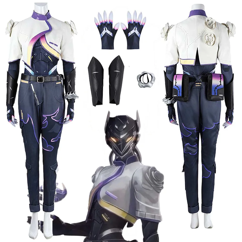 Vyse Cosplay Game Valorant Costume Uniform Coat Pants Belt Gloves Roleplay Outfits Halloween Party Carnival Role Play Suits