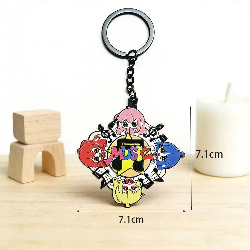BOCCHI THE ROCK Hitori Gotoh Metal Badge Rotating Keychain Anime Cosplay Pendant Backpack Gift