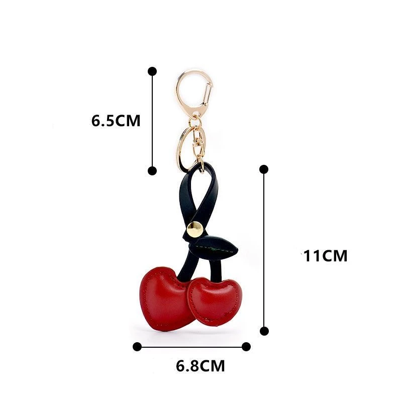 Cherry Charm Leather Decoration Pendant For Hermes For Coach Handbag Upgrade Modify Heart Shape Keychain Bags Attachment Parts