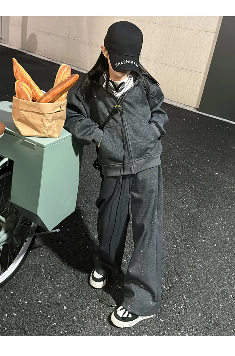 Baby Girl Clothes Suit Spring Suit 2024 New Style Children's Sportswear Children Hoodie Coat Spring and Autumn Two-piece Set image 5