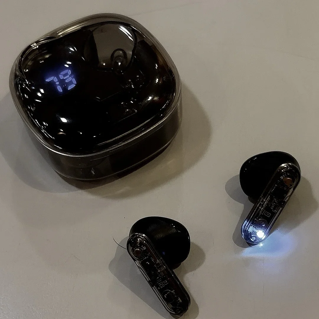 Wireless Earbuds for Students: MAX20, Transparent and Half-in-ear Style, Bluetooth 5.3