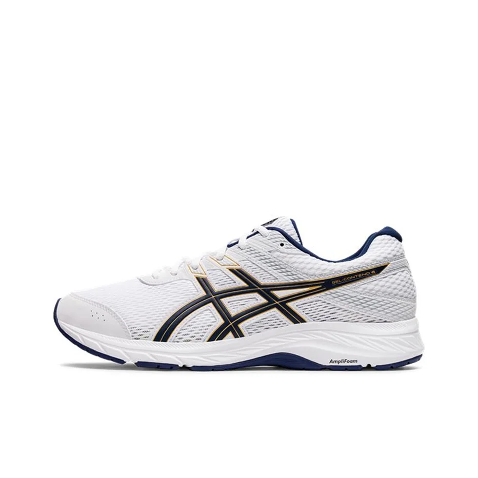 Asics Gel Contend 6 Low top Running Shoes Men's White Black 1011A667-100