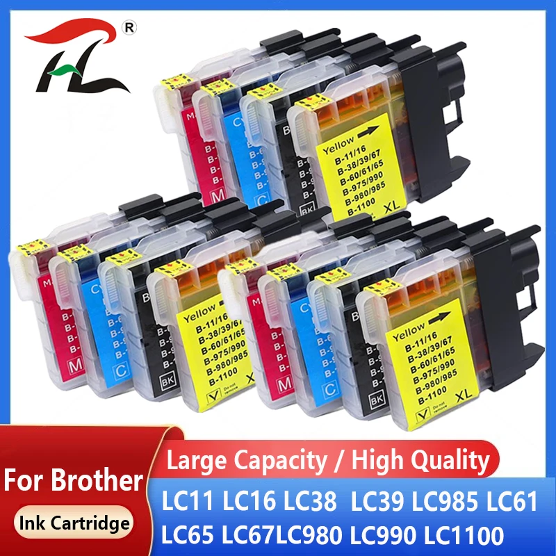 

Совместимый чернильный картридж LC61 LC38 LC985 LC39 LC67 LC1100 LC980 LC985 для принтера Brother DCP-J140W J410 J415W J220
