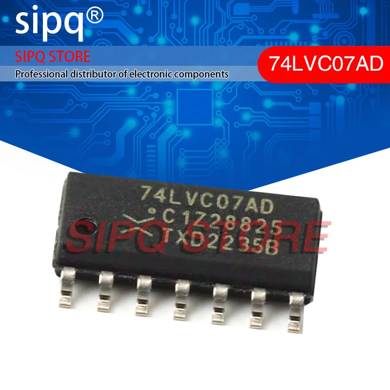 100PCS/LOT 74LVC07AD,118 74LVC07AD 6 32mA 1.2V~5.5V SOP-14 Buffer/Driver/Transceiver NEW Original