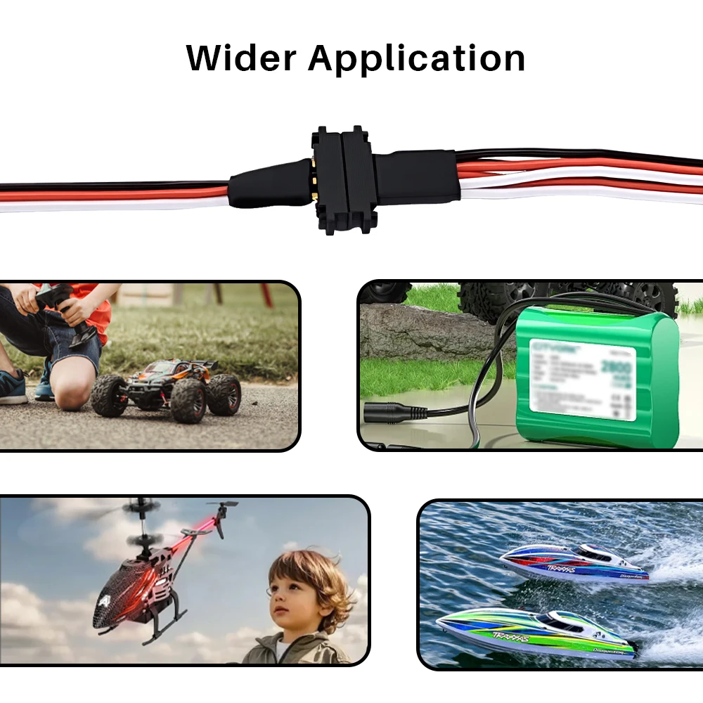 9IMOD 20CM 30CM Magnetic Model Cable 3-Pin Magnetic Y-wire Male to Female Extension Lead Wire For RC Cars Boat Plane DIY Models