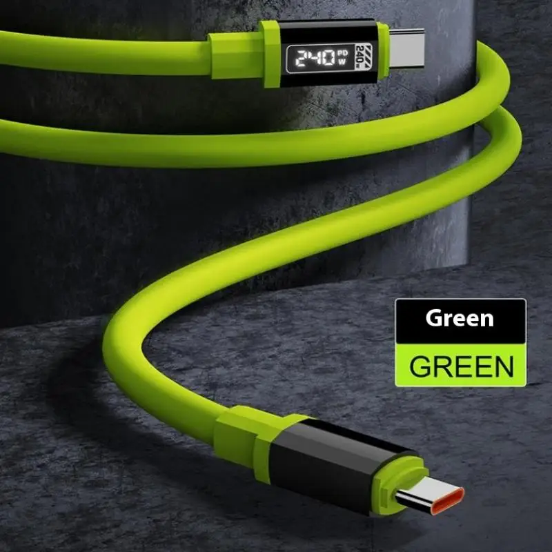 240W 1.5m Fast Charging USB Type-C To Type-C Cable With Real-Time Power Display For Mobile Phone Fast Charging Cable
