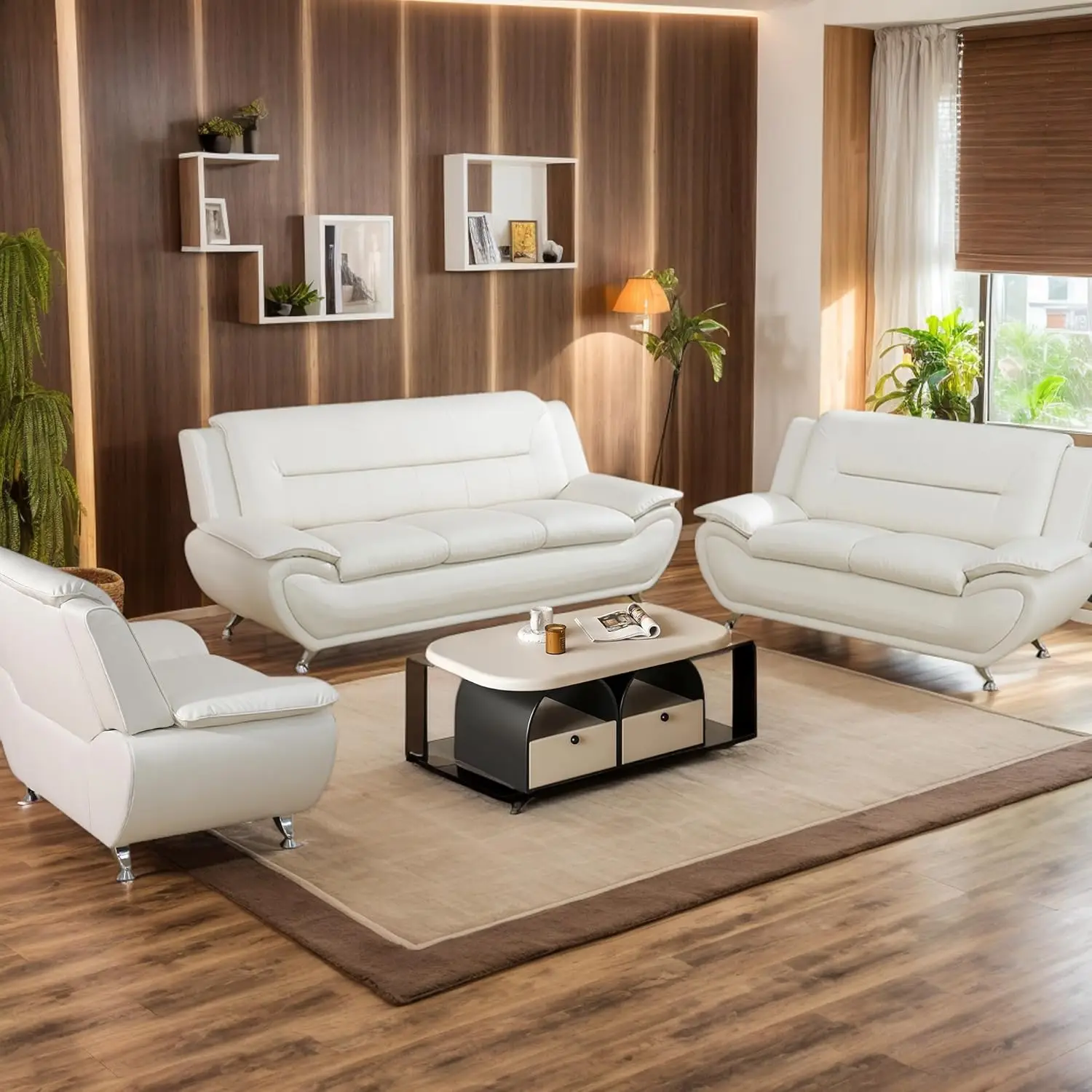 Leather Sofa Living Room Set 1