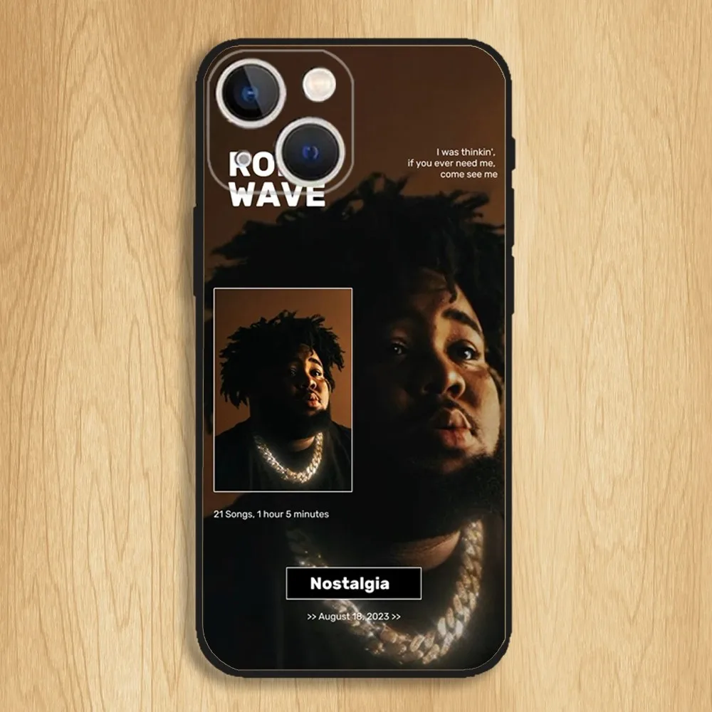 Rod Wave American Rapper Phone Case For iPhone15,14,13,12,11,Pro,Max,Plus,Mini,X,XS,XR,8,7,6,S,Plus,SE Soft Black Case