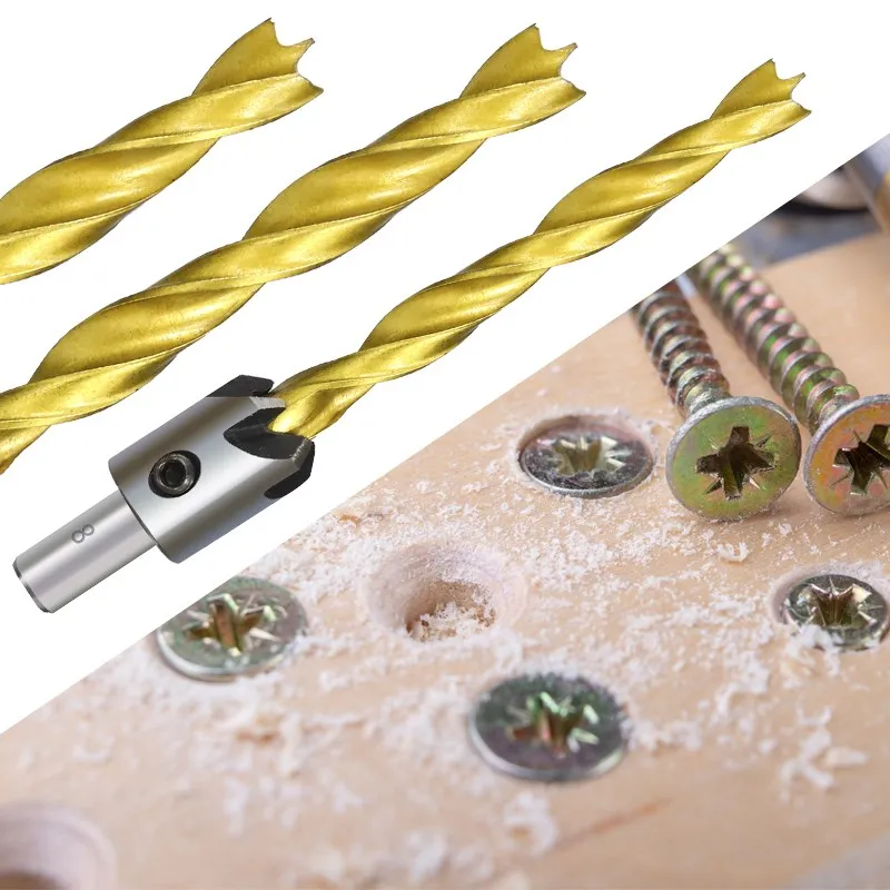 Hss Senk bohrer für Holz bearbeitungs werkzeuge mit Sechs kant schraube Loch bohrer Größe 3/4/5/6/7/8/10mm – Detail 2