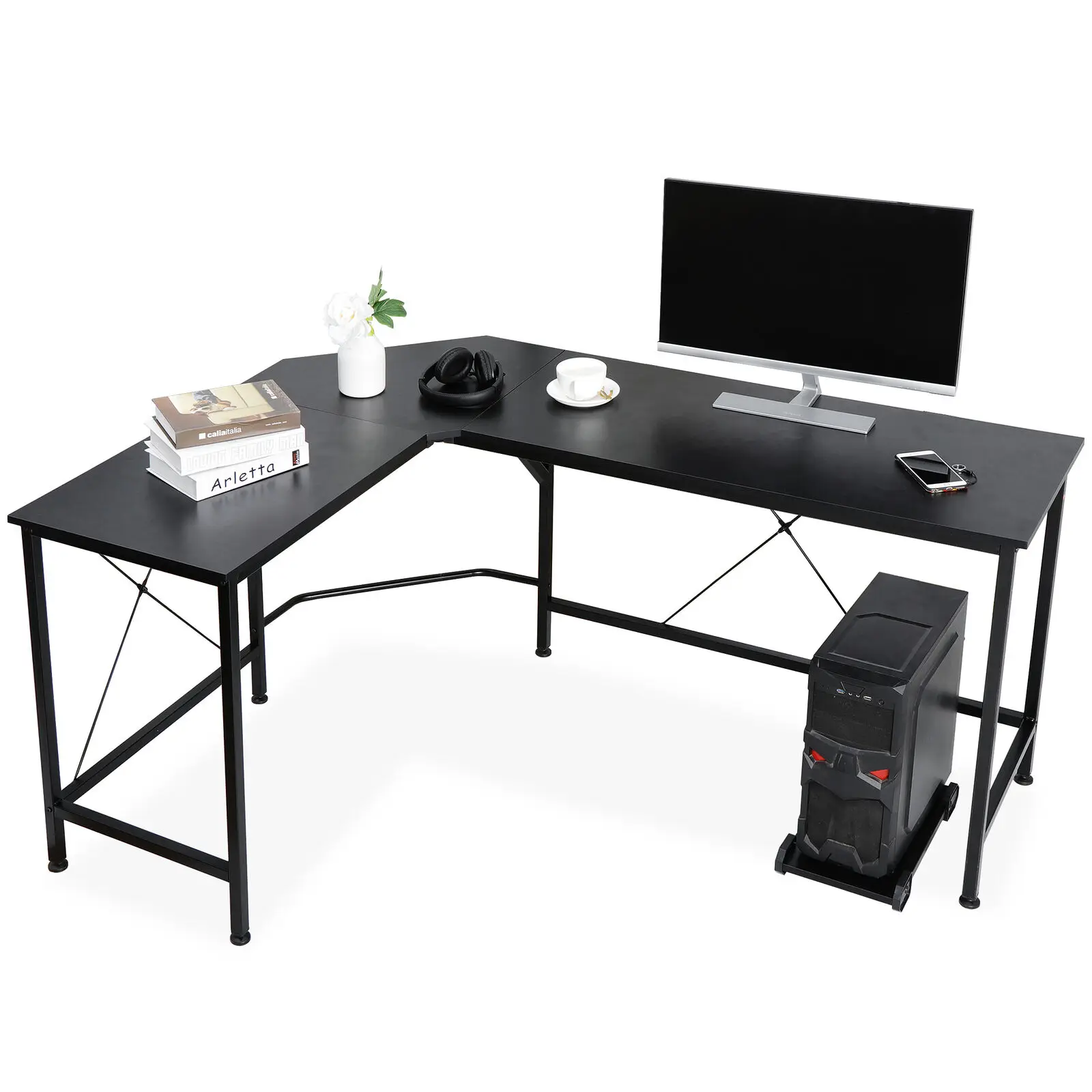 US Stainless Steel Portable Computer Desk Bedroom, Home Office/Study Workbenches Adjustable Height