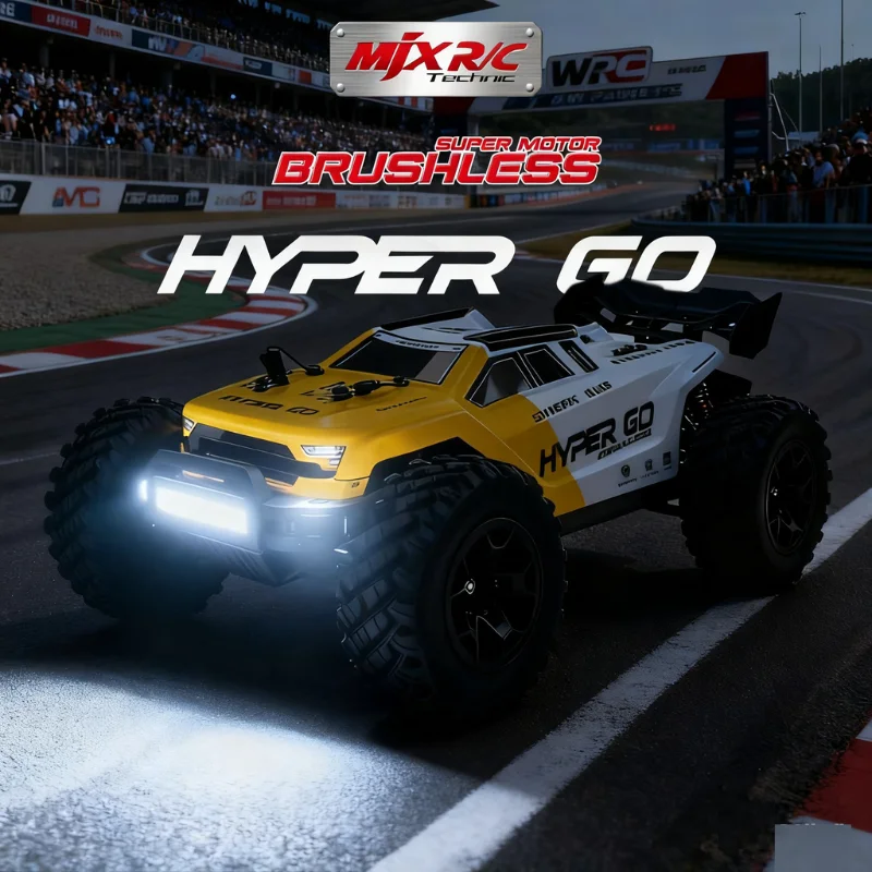 سيارة MJX HYPER GO 1:14 الجديدة بدون فرش تعمل بالتحكم عن بعد 14207، Bigfoot عالية السرعة، شاحنة سباق السيارات على الطرق الوعرة، هدية عيد للأطفال