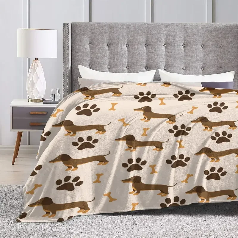 Badger Dog Dog Flannel Blanket Paw Animal Super Warm Throw Blanket for Outdoor Airplane Travel Funny Bedspread Sofa Bed Cover