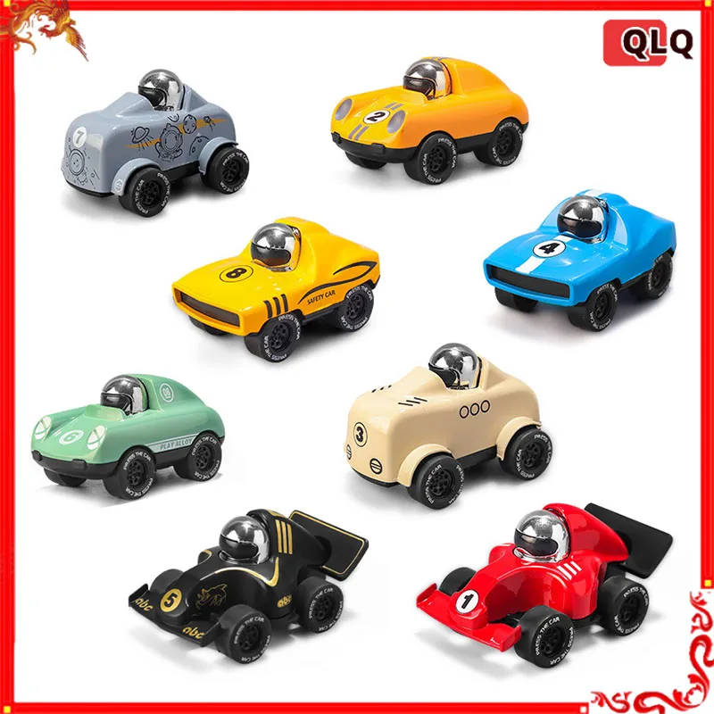 4pcs/8pcs Mini Cartoon Alloy Car Press Sliding Children'S Car Toy Car Model Gift Set Alloy Car Birthday Gift