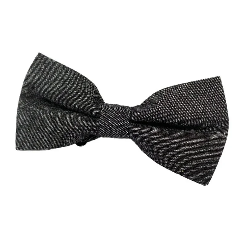 MUGIVALA Denim cotton bowtie for men's formal wear, business suits, shirts, accessories, Korean version fashion, wedding bow tie