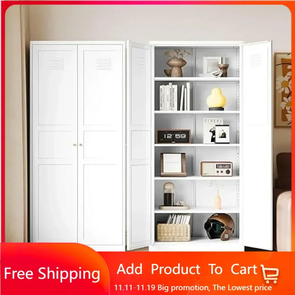 Storage Cabinet with Feets-Metal Home Kitchen Pantry Cabinets with Doors and Adjustable Shelves,Organization Locker for Cupboard