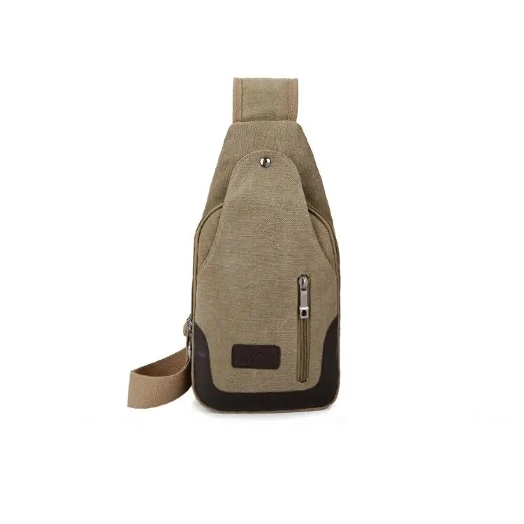Men's Casual Canvas Chest Crossbody Bag - usage example