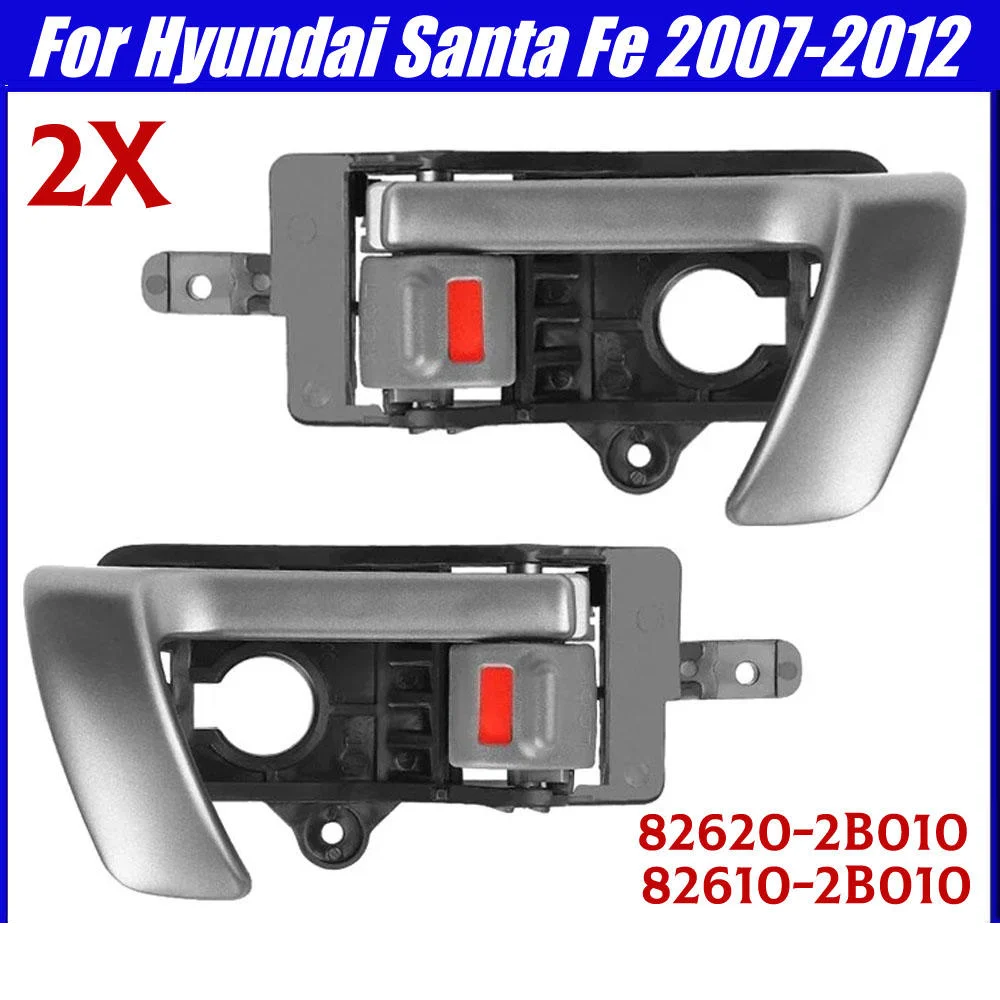 

82610-2B010 82620-2B010 1 Pair Front Rear Left Right Interior Inside Door Handle For Hyundai Santa Fe 2007-2012 Silver Grey