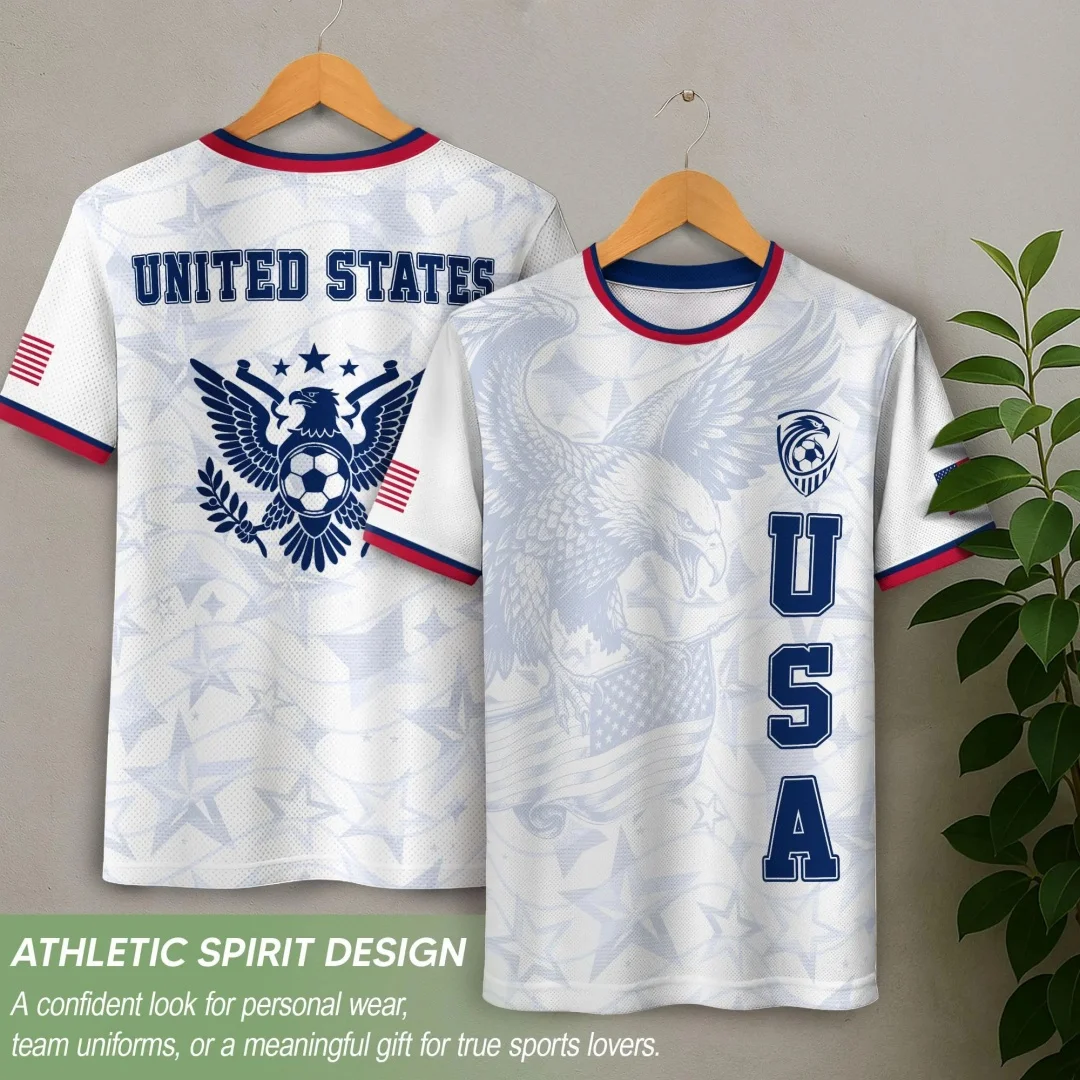 Camiseta de Fútbol de Estados Unidos 2026, Jersey del Equipo de Fútbol de EE. UU., Conjunto de Entrenamiento, Ropa Deportiva de Verano, Camiseta para Hombre, Camiseta Y2K para Mujer ﻿