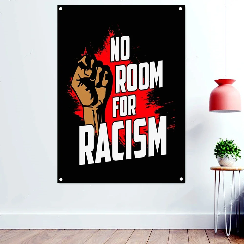 NO ROOM FOR RACISM Inspiring Workout Success Motivation Poster Wallpaper Banners Flag Hanging Paintings Wall Art Home Decor