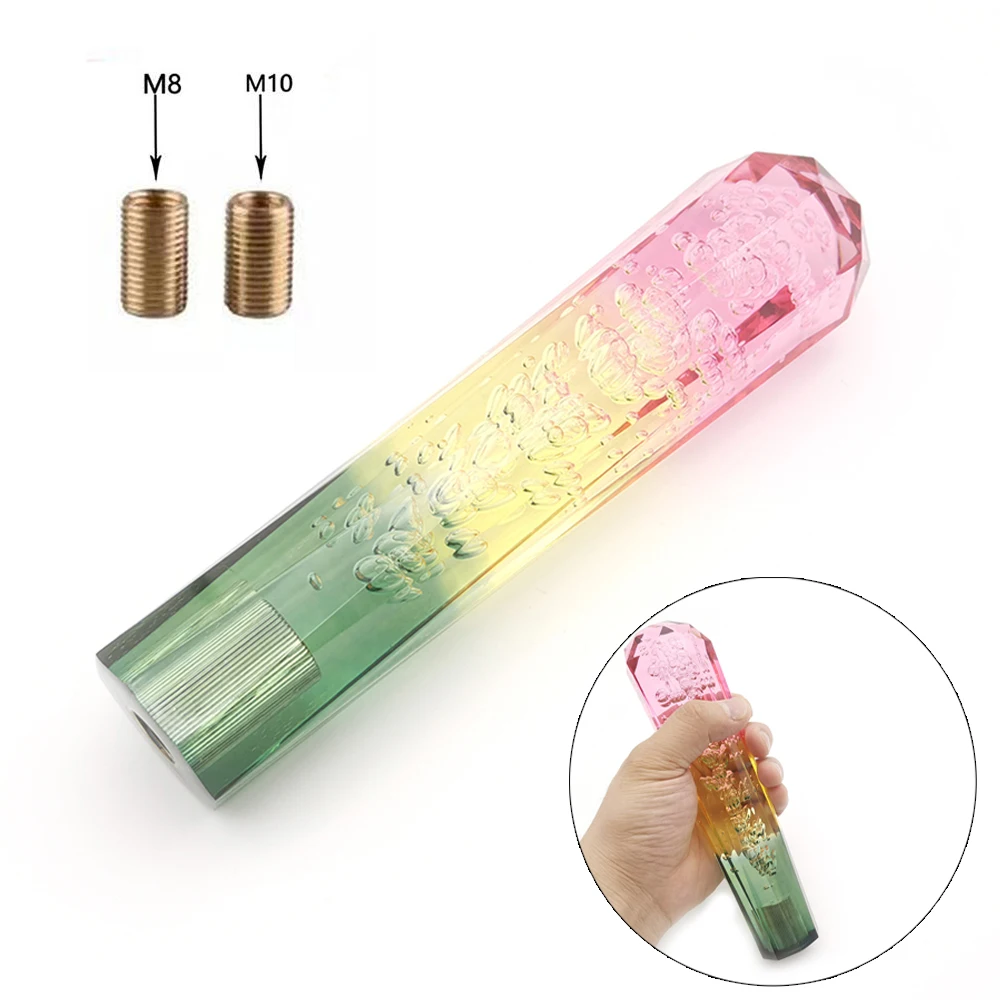 20cm For Universal Diamond Shape Bubble Crystal Gear Shift Knob Car Gear Shift Knob Pen Lever Stick Adapter Manual Transmission