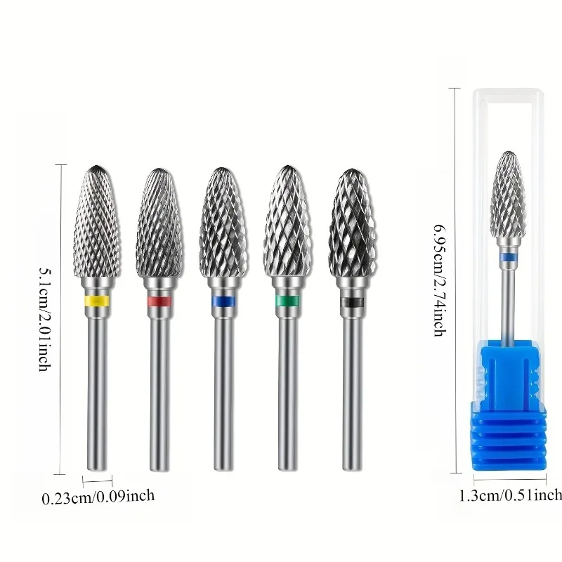 3pcs Tungsten Carbide Nail Drill Bits Electric Manicure Drill Accessories Milling Cutters For Nail Gel Polish Remover Nail Tools