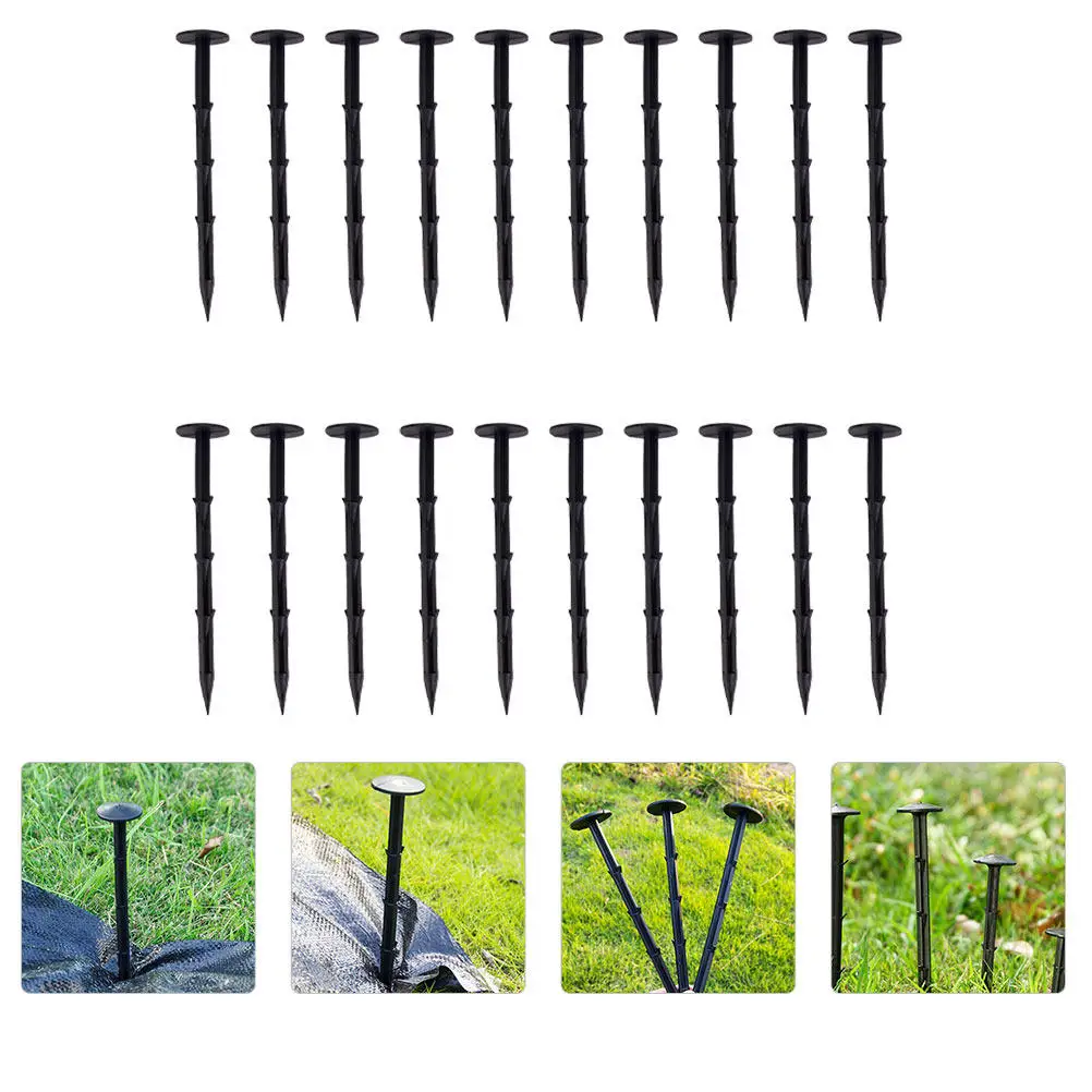 60pcs Heavy-Duty Garden Pegs for Weed Membrane – PP Plastic Ground Stakes for Sand, Soil & Landscaping