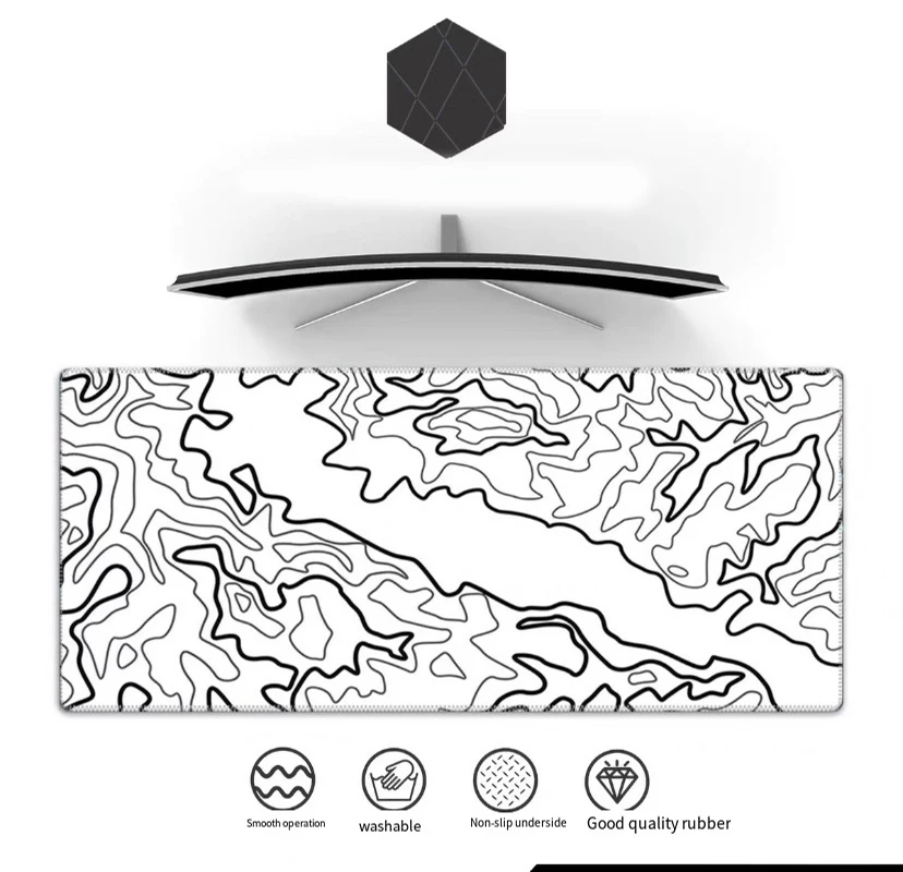 لوحة ماوس لخطوط التضاريس الفوضى كبيرة الحجم للرياضات الإلكترونية XXL لوحة مفاتيح الألعاب حصيرة مكتبية ملحقات الكمبيوتر الطرفية لوحة ماوس