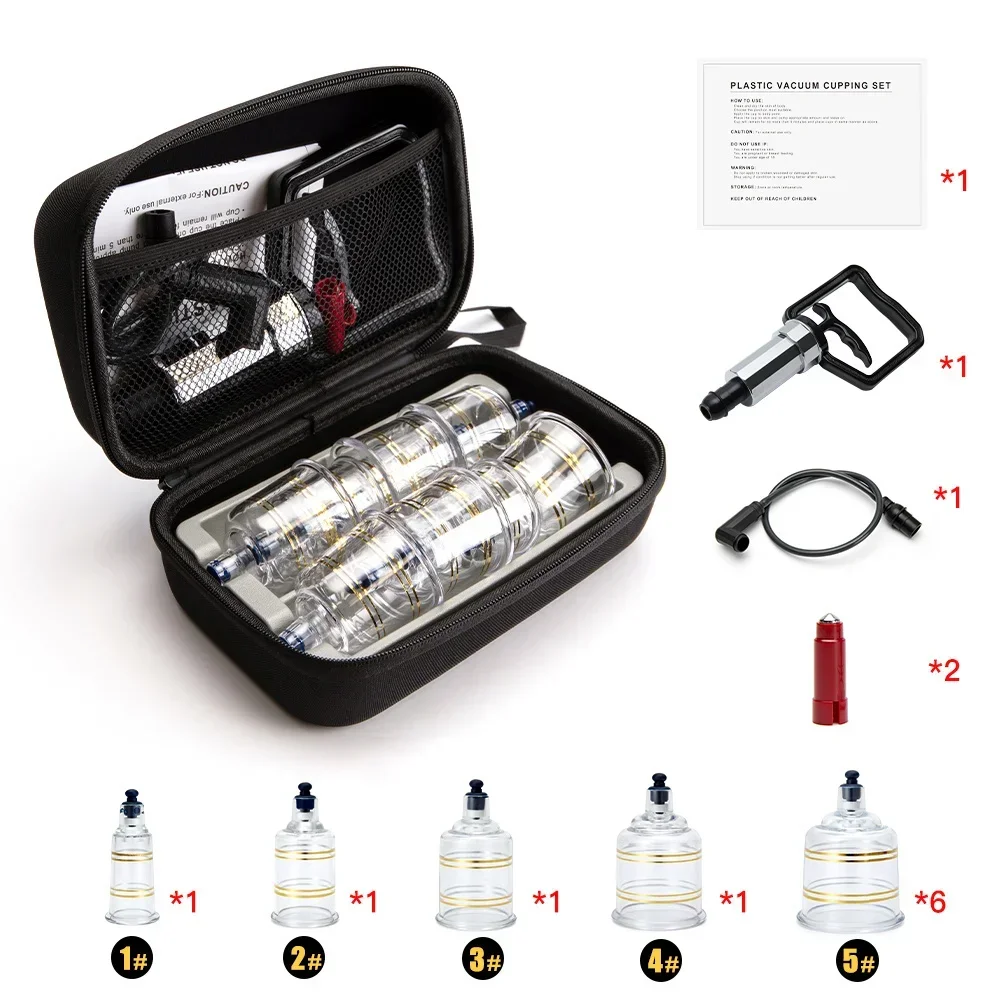 10pcs/set Vacuum Cupping Cup Body Massager Suction Cups Set Back Massage Relaxed Detox Anti Cellulite Therapy Healthy
