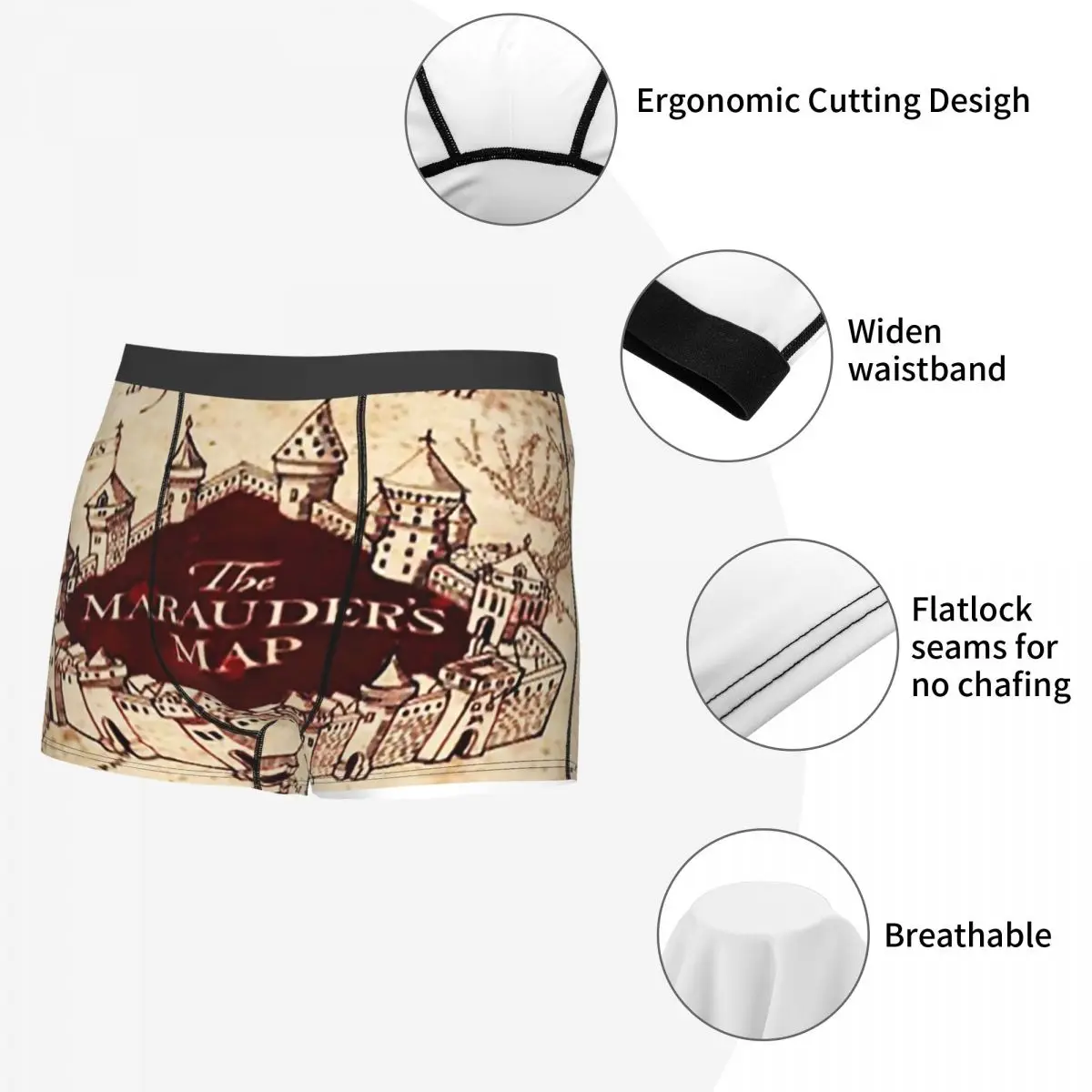 الملاكم السروال السراويل Marauders ماجيك خريطة سراويل الرجال تهوية الملابس الداخلية ل أوم رجل صديقها الهدايا