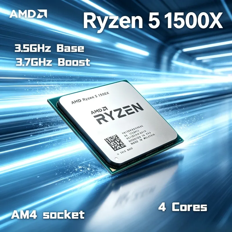 CPU Processor 4 cores 8 threads 3.5 GHz L3=16M 65W YD150XBBM4GAE Socket AM4 AMD Ryzen 5 1500X R5 1500X 100% Brand New Original