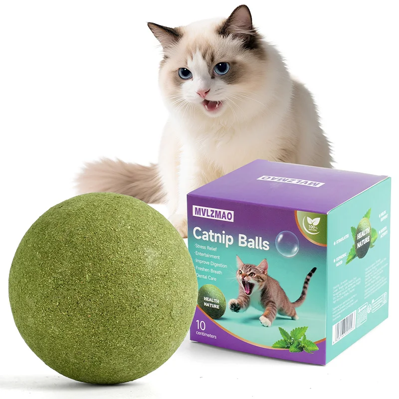 10cm super grande bola de catnip lambable natural catnip brinquedos auto-hi aliviando abafado para gato gatinho interior ao ar livre jogando brinquedo de gato