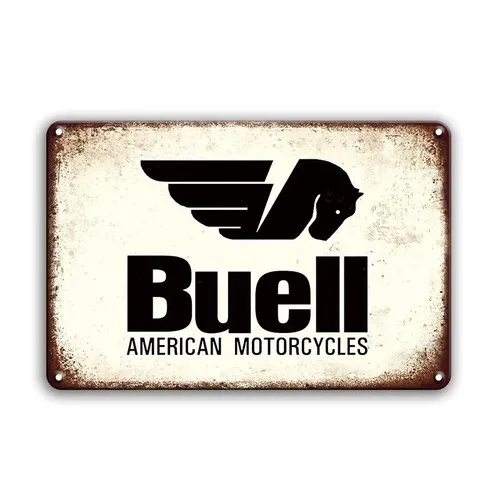 Buell Motorcycles Metal Sign Rustic Wall Art for Garage Man Cave Decor -aluminum