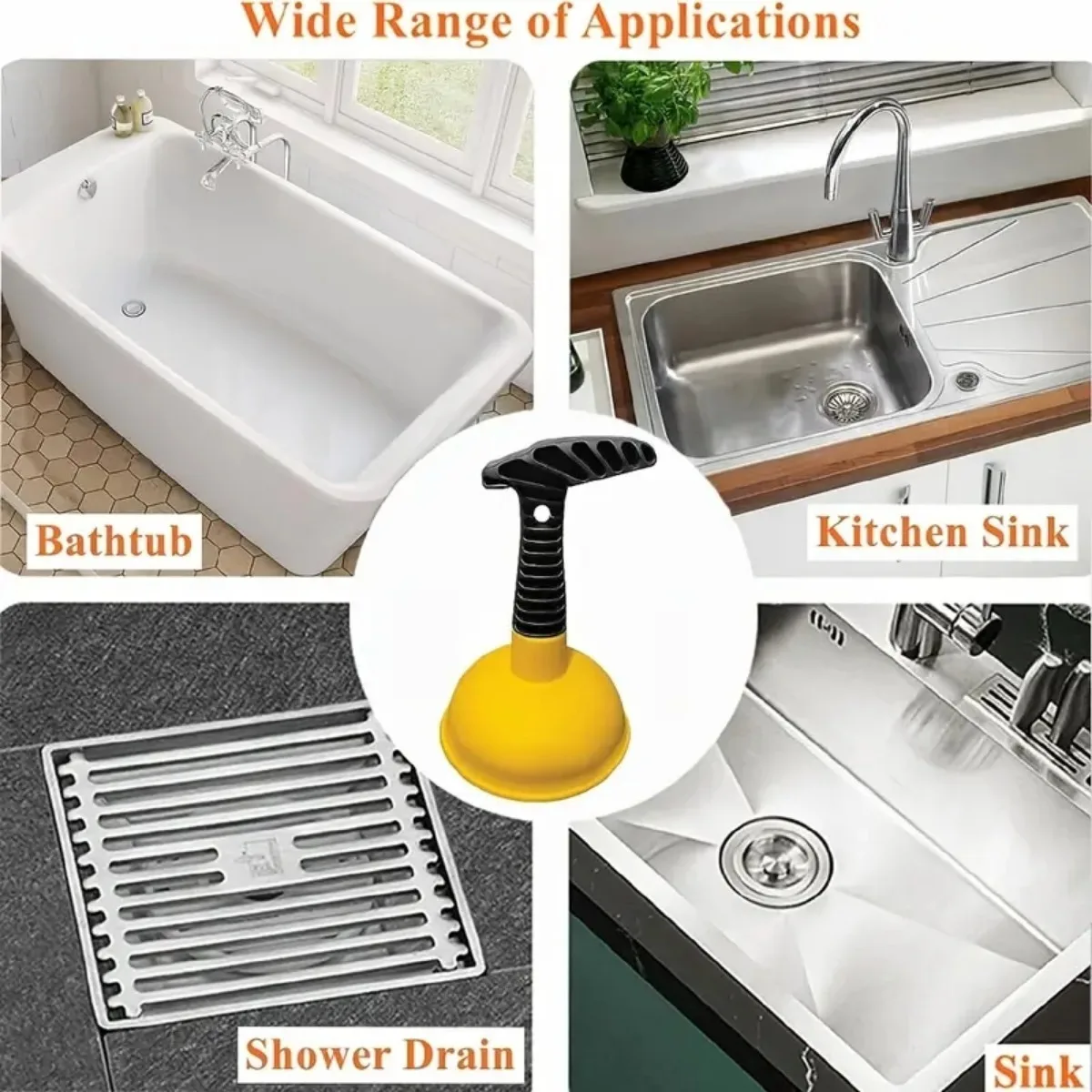 1 Piece Sink plunger, short handle mini kitchen sink, bathroom drainage pipe small dredging tool