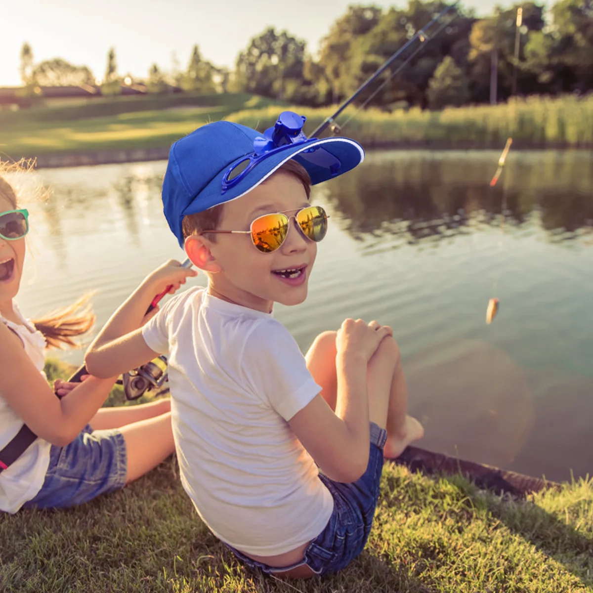

Cotton Sun Energy Children Storage Fan Energy Storage Hat Cap Summer Cooling Children Hat Practical Present Fan Cap