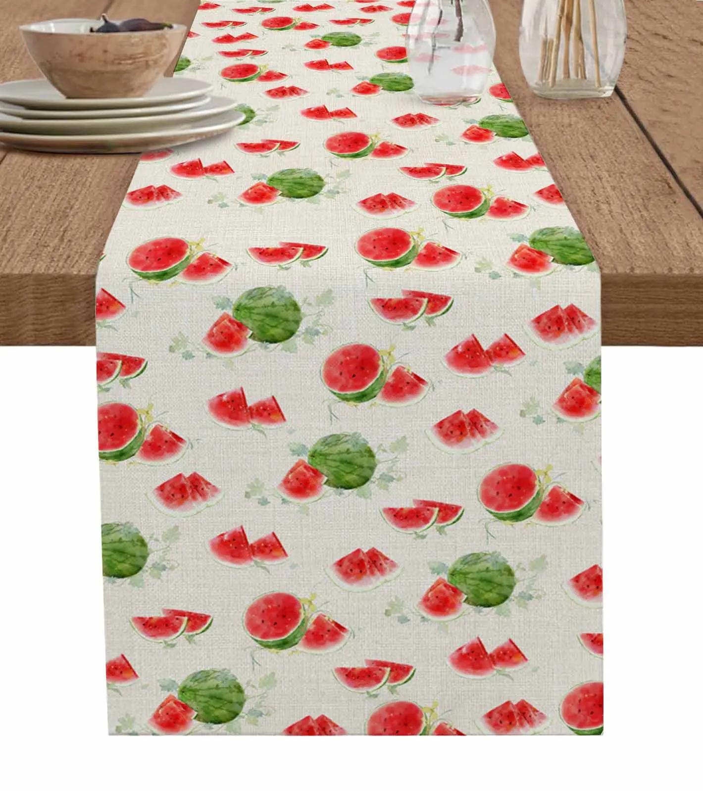 Summer Fruit Watercolor Watermelon Table Runner Decoration Home Decor Dinner Table Decoration Table Decor