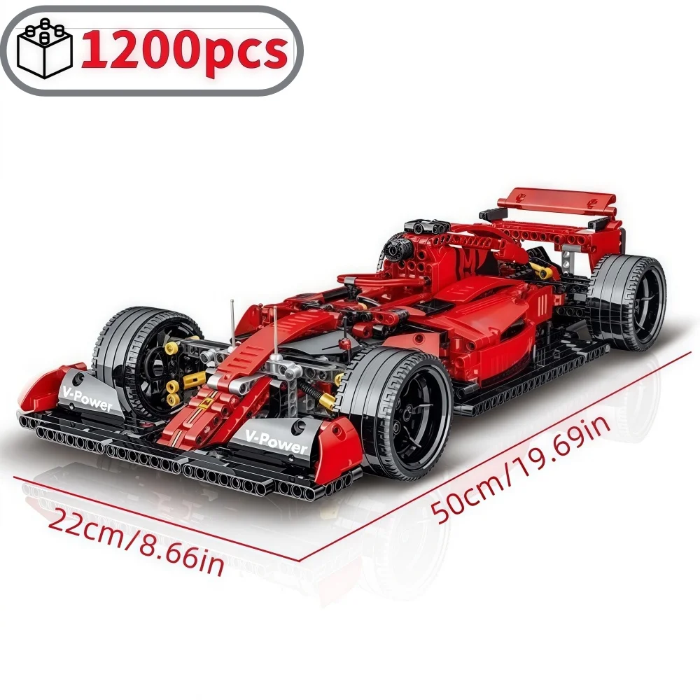 

1200pcs City Technical Red Cars Building Blocks Super Speed Racing Vehicle Model Bricks Toys For Kids Boys Christmas Gifts