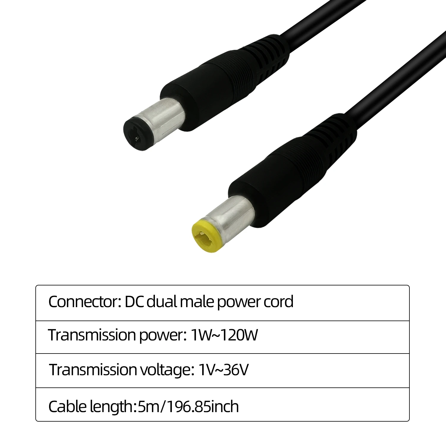 0.75 mm² Thickened DC5.5 * 2.1mm to 5.5 * 2.5MM Dual Male Power Cord 19V/24V for Projector Laptop Monitor Size Conversion Cable