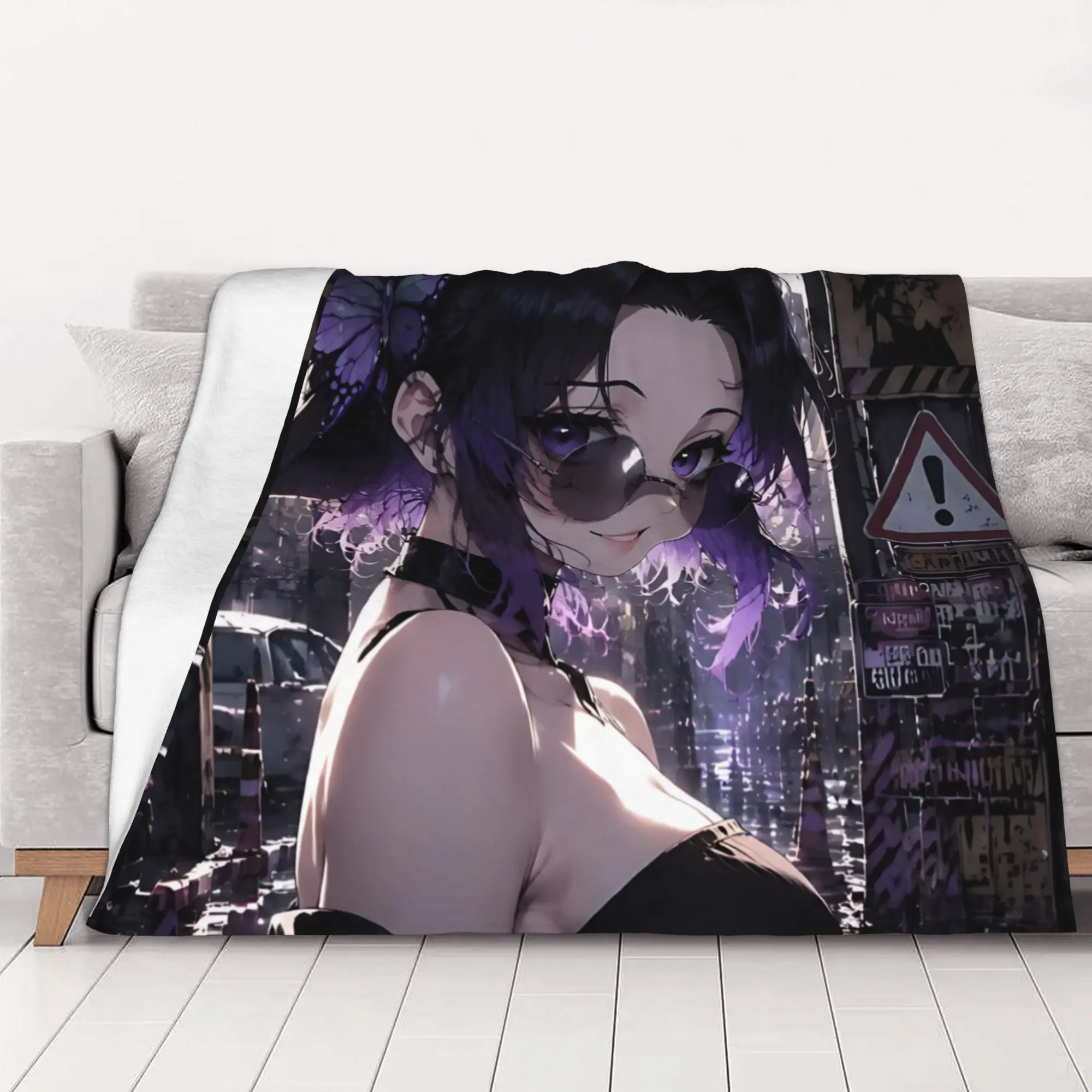 1PC home Autumn Room Decor Demon Slayer Blanket Throw Blanket  Novelty Warm Blanket All Season
