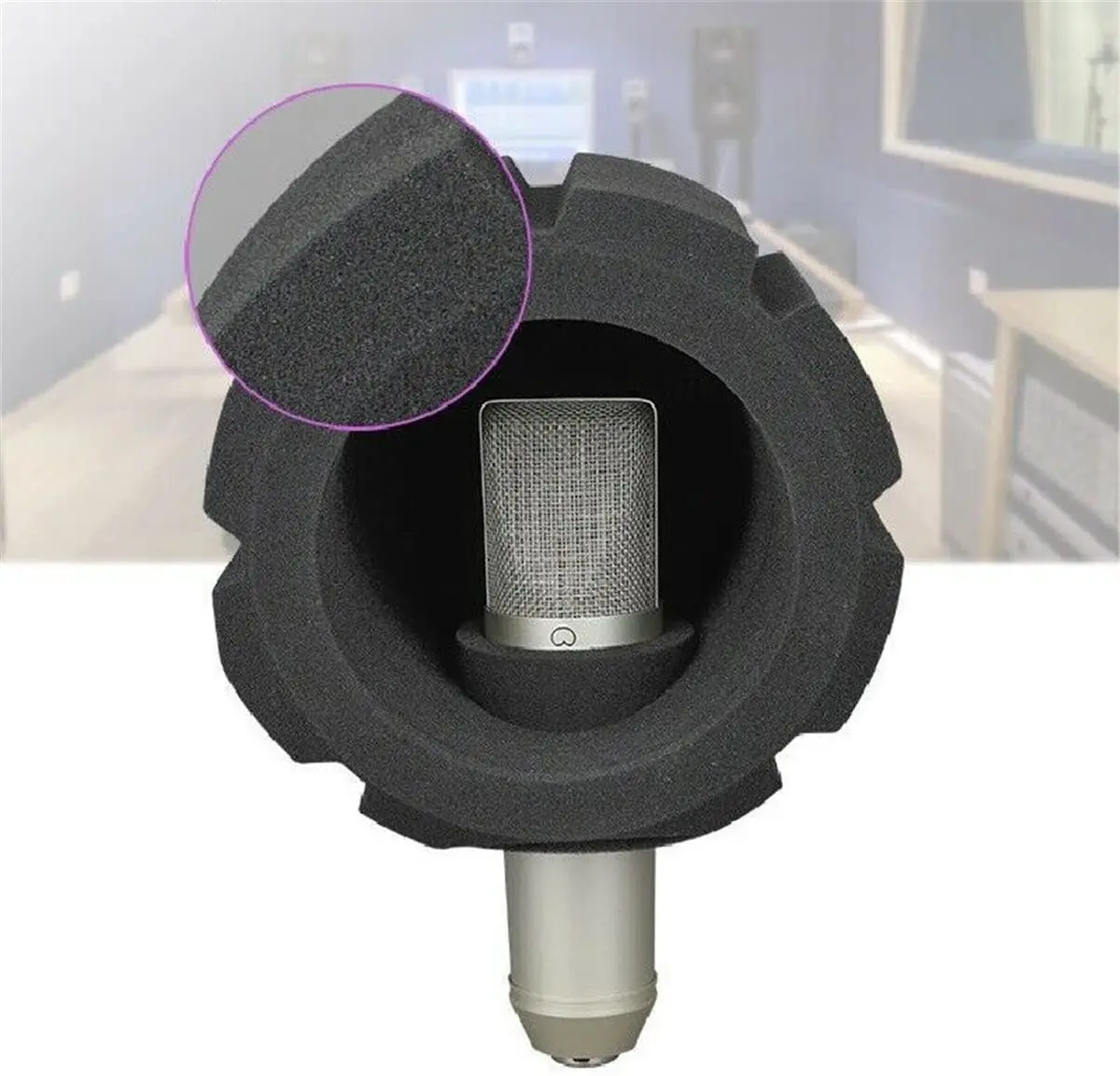 

Home Live Studio Microphone Screen Acoustic Sponge Soundproof Foam Cover Wind Isolation Shield Protection Recording Pop Filter