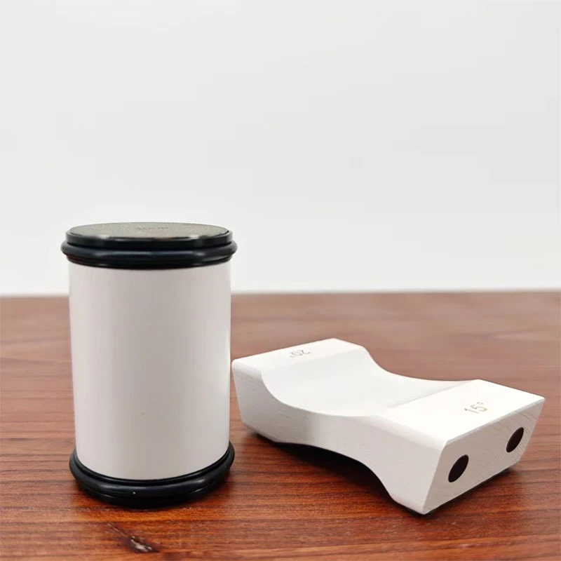 

Curved Base Design White Roller Knife Sharpener, Easy Storage with Magnetic Holder & Diamond Stone for Home/Pro Use