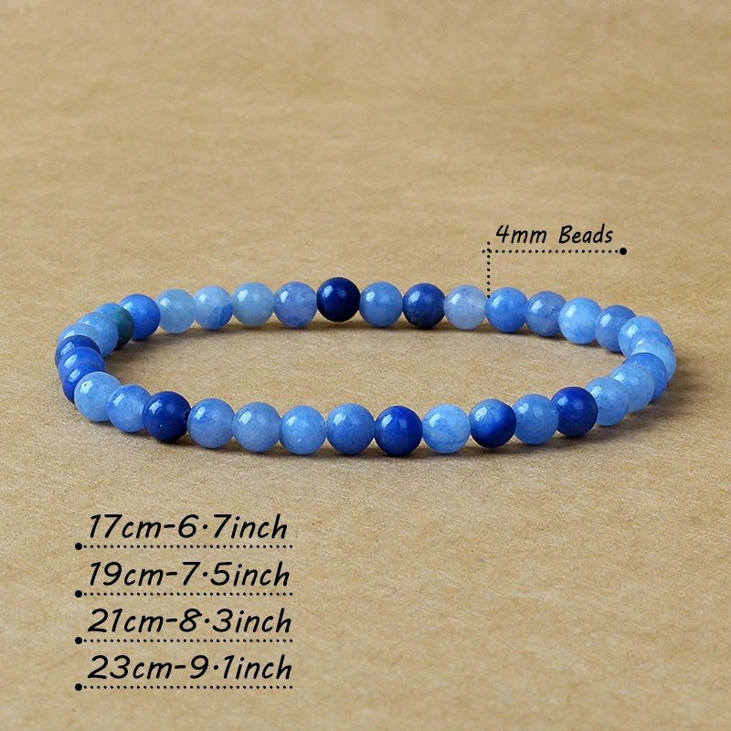 4MM Reiki Natural Stone Beads Bracelets For Women Men Agate Lava Stretch Bracelet Wholesale Tiny Bangles Handmade Simple Jewelry