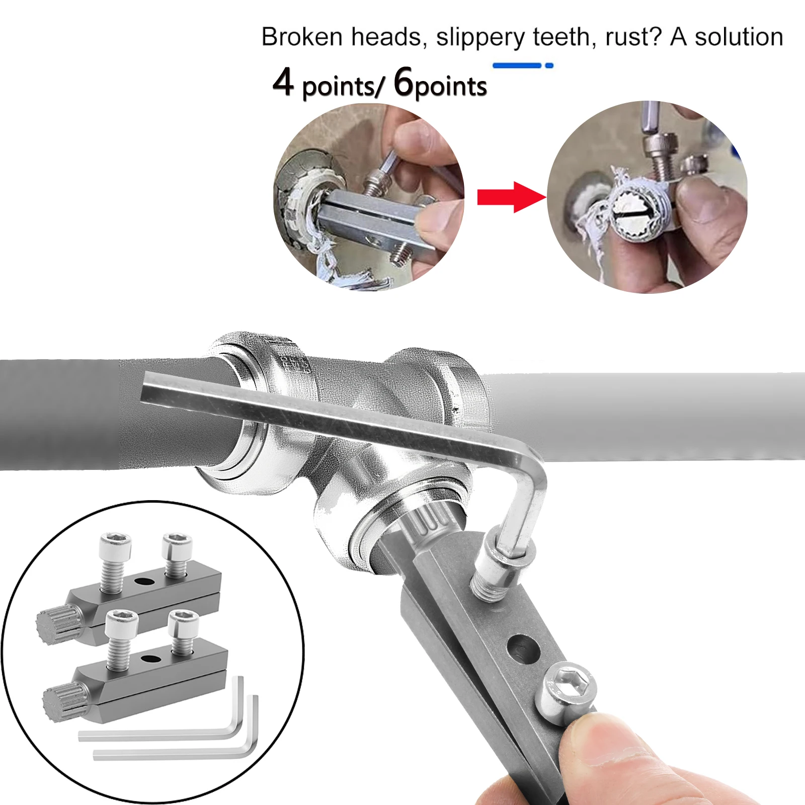 

Broken Faucet Extractor,Screw Extractor, Broken Pipe Extractor Tool, Damaged Faucet Removal Tool for Damaged Faucet Water Pipe