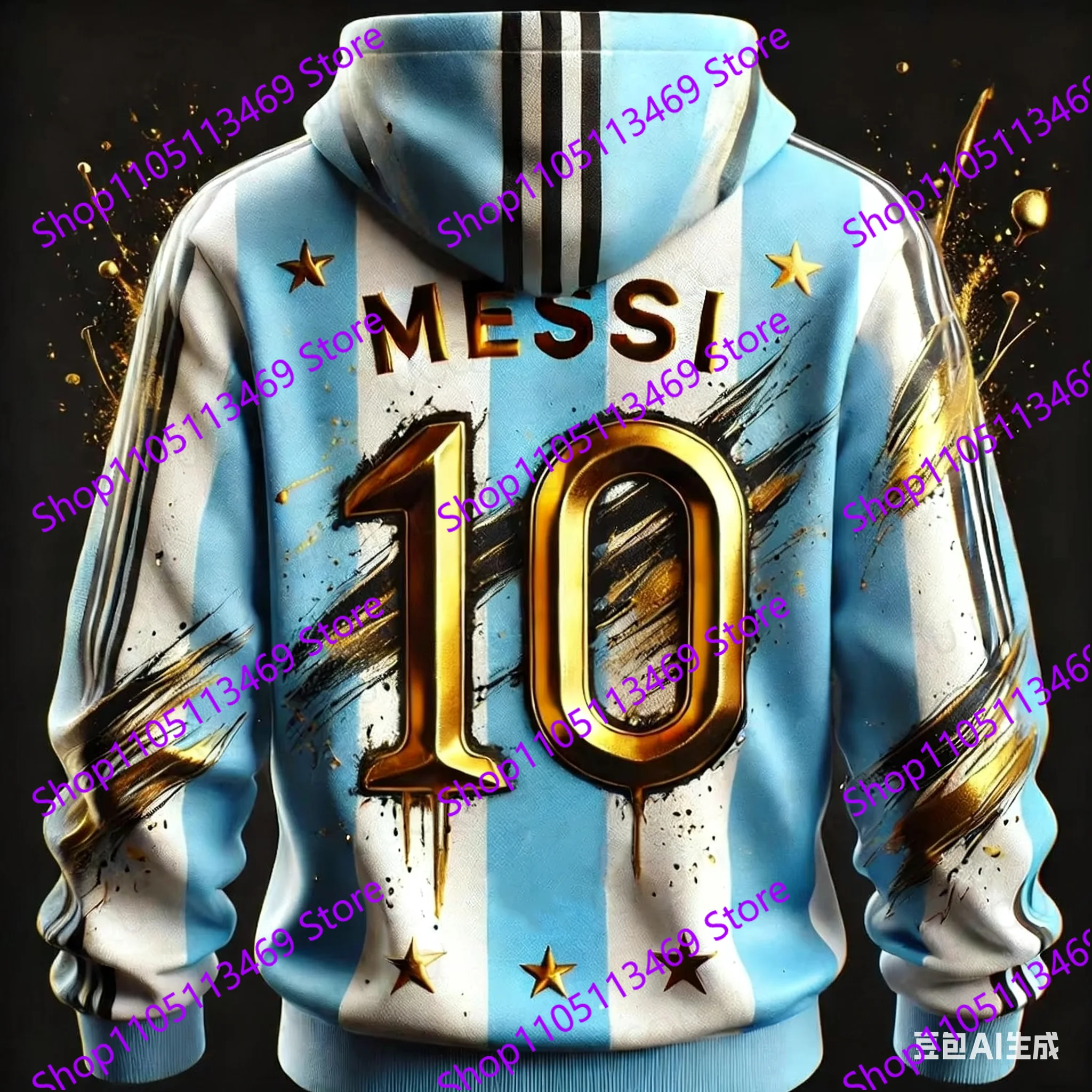 ESSI 10 AI تصميم طويل الأكمام الكتابة على الجدران لكرة القدم هوديي زوجين الخريف الشتاء التدريب أعلى طبعة خاصة التذكارية Sportswea #3