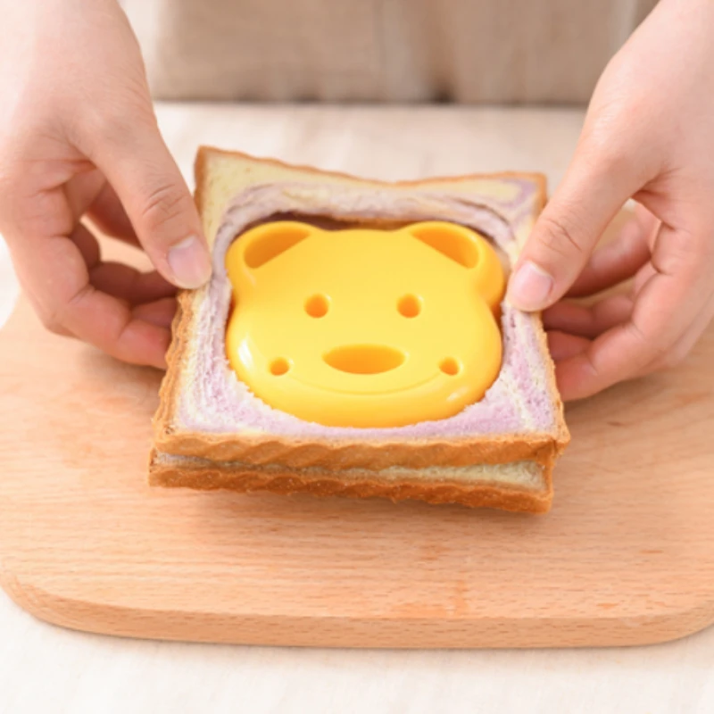 3pcs Teddy Bear Sandwich Mold Toast Bread Making Cutter Mould Cute Baking Pastry Tools Interesting Food Kitchen Accessories